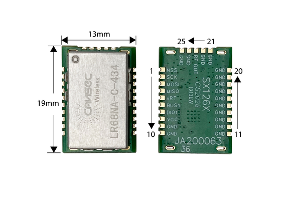 Cansec Wireless LR68NA-C SEMTECH LLCC68 Long Range Lora Module Smart Home IoT Solution 434M//868M/915M تحت 1 غيغاهرتز