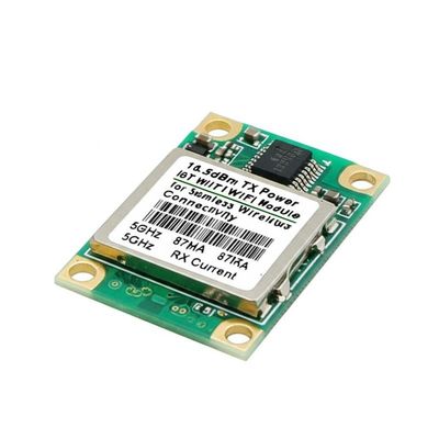 16.5dBm TX Power IoT WiFi Module للاتصال اللاسلكي السلس 2.4GHz 380mA TX التيار 5GHz 87mA RX التيار